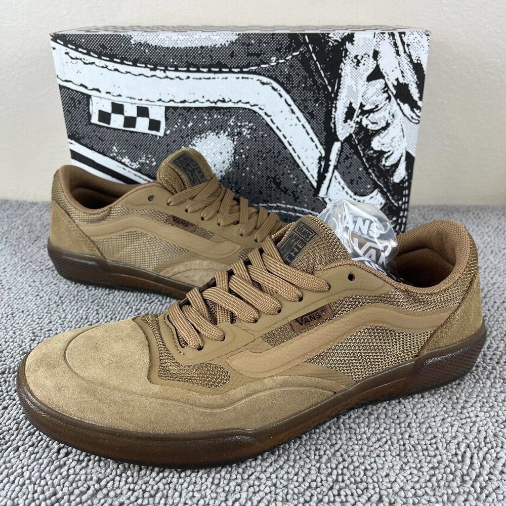 Vans Ave Tobacco Brown Gum Ultimate Waffle Skate Shoes Sneakers Men's Size 11.5